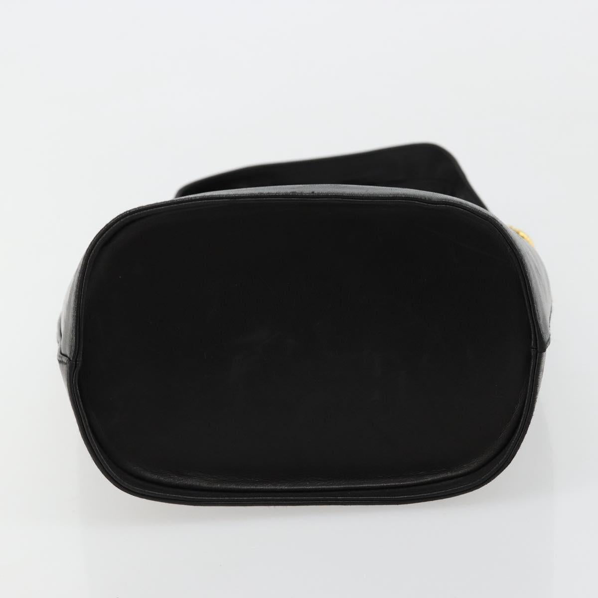Salvatore Ferragamo Shoulder Bag Leather Black Gold Auth 184545