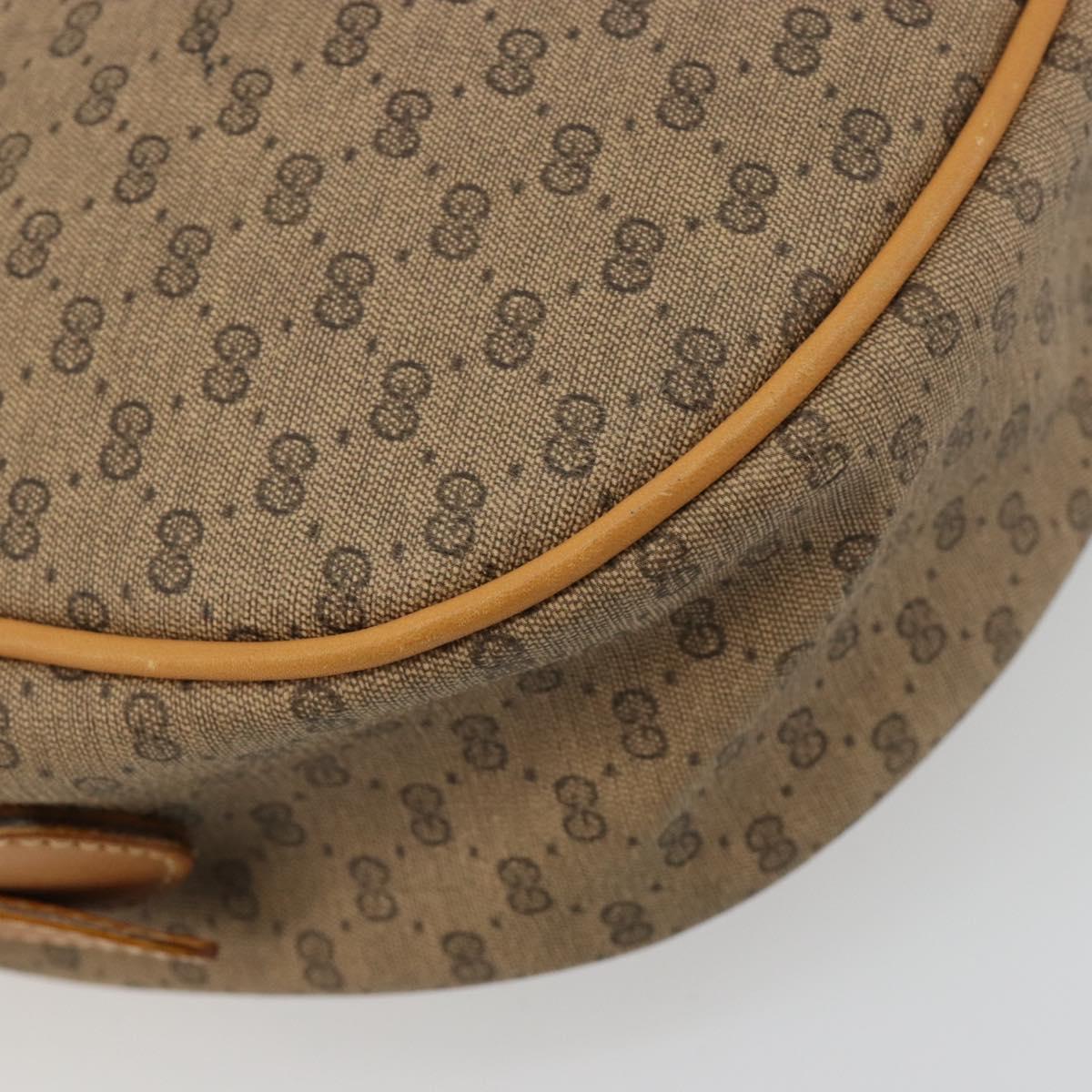 GUCCI Micro GG Supreme Web Sherry Line Shoulder Bag PVC Beige Gold Auth 184546