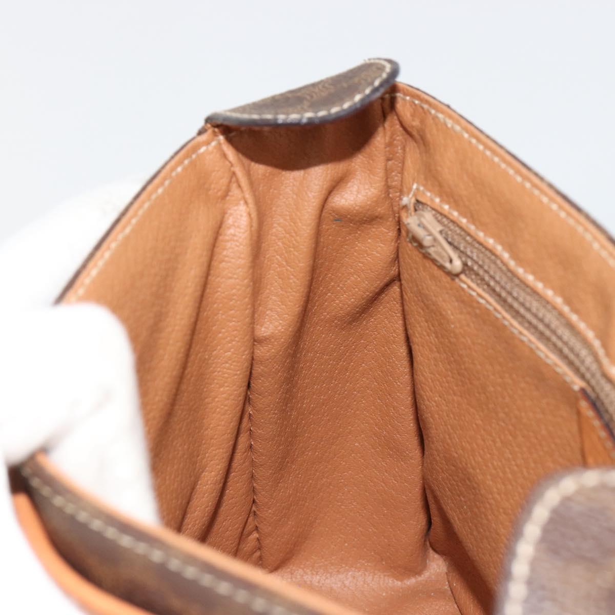 CELINE Macadam Canvas Shoulder Bag PVC Leather Brown Gold Auth 184552A