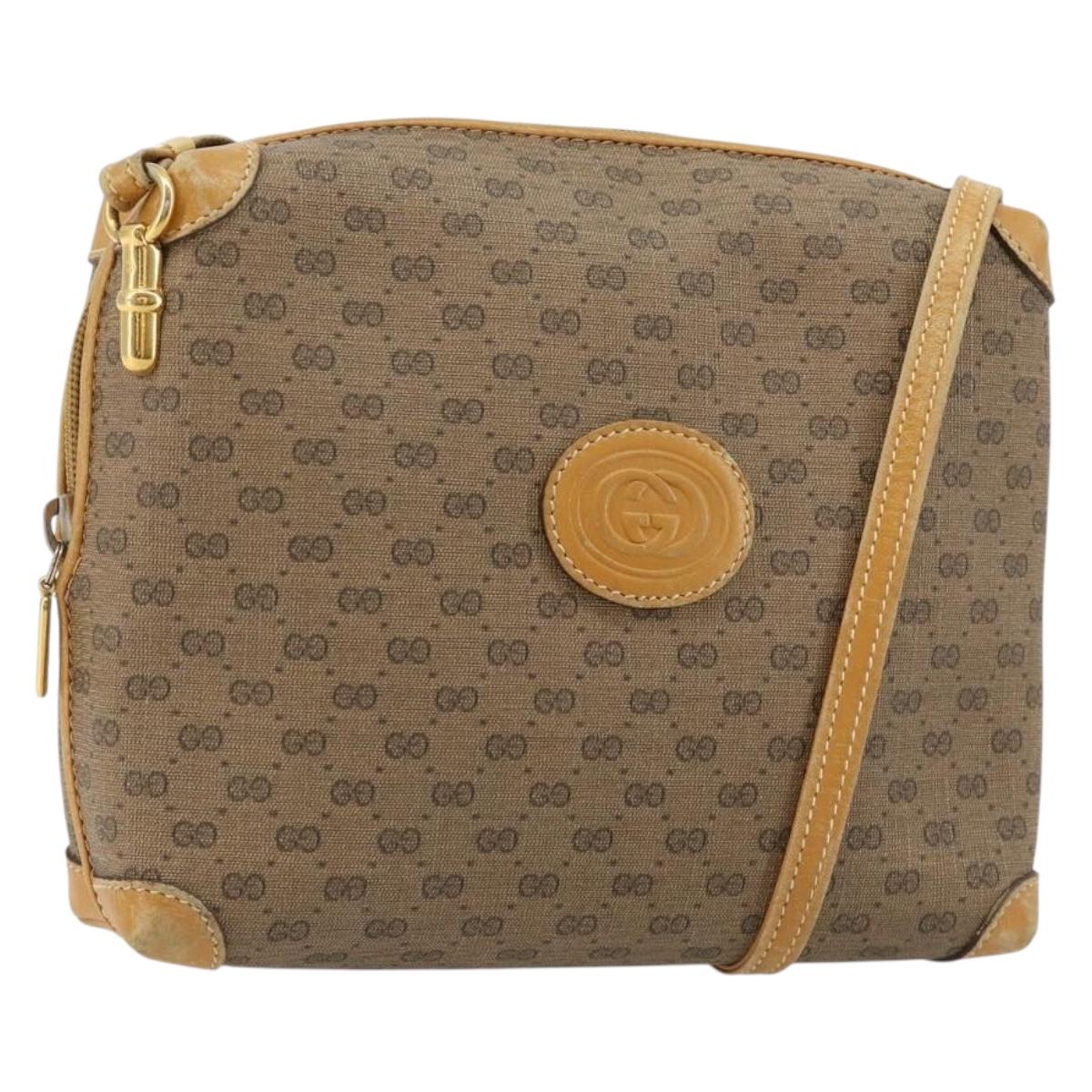 GUCCI Micro GG Supreme Shoulder Bag PVC Beige Gold 007 115 4916 Auth 184563