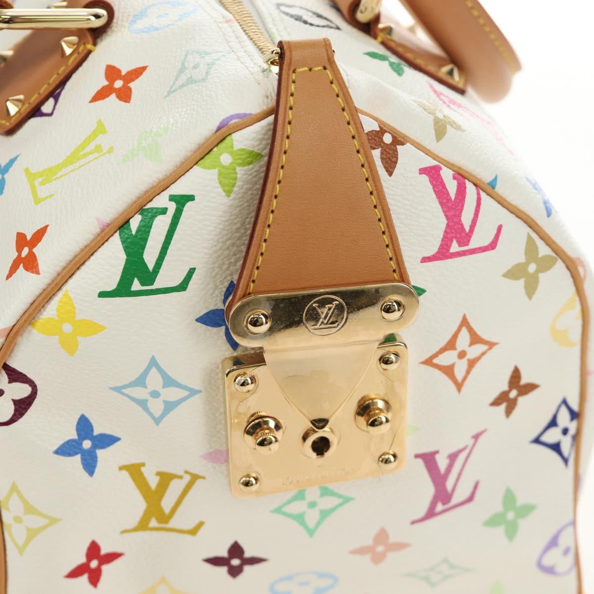LOUIS VUITTON Monogram Multicolor Speedy 30 Bag White Bron M92643 Auth 184572SAM