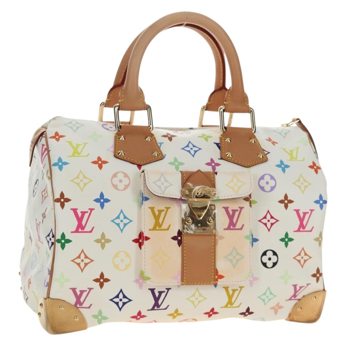 LOUIS VUITTON Monogram Multicolor Speedy 30 Bag White Bron M92643 Auth 184572SAM
