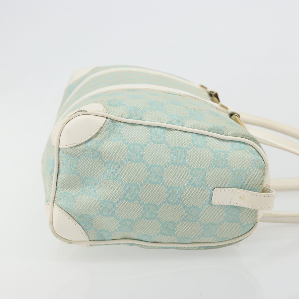 GUCCI GG Canvas Hand Bag Light Blue Gold 000 0851 Auth 184576