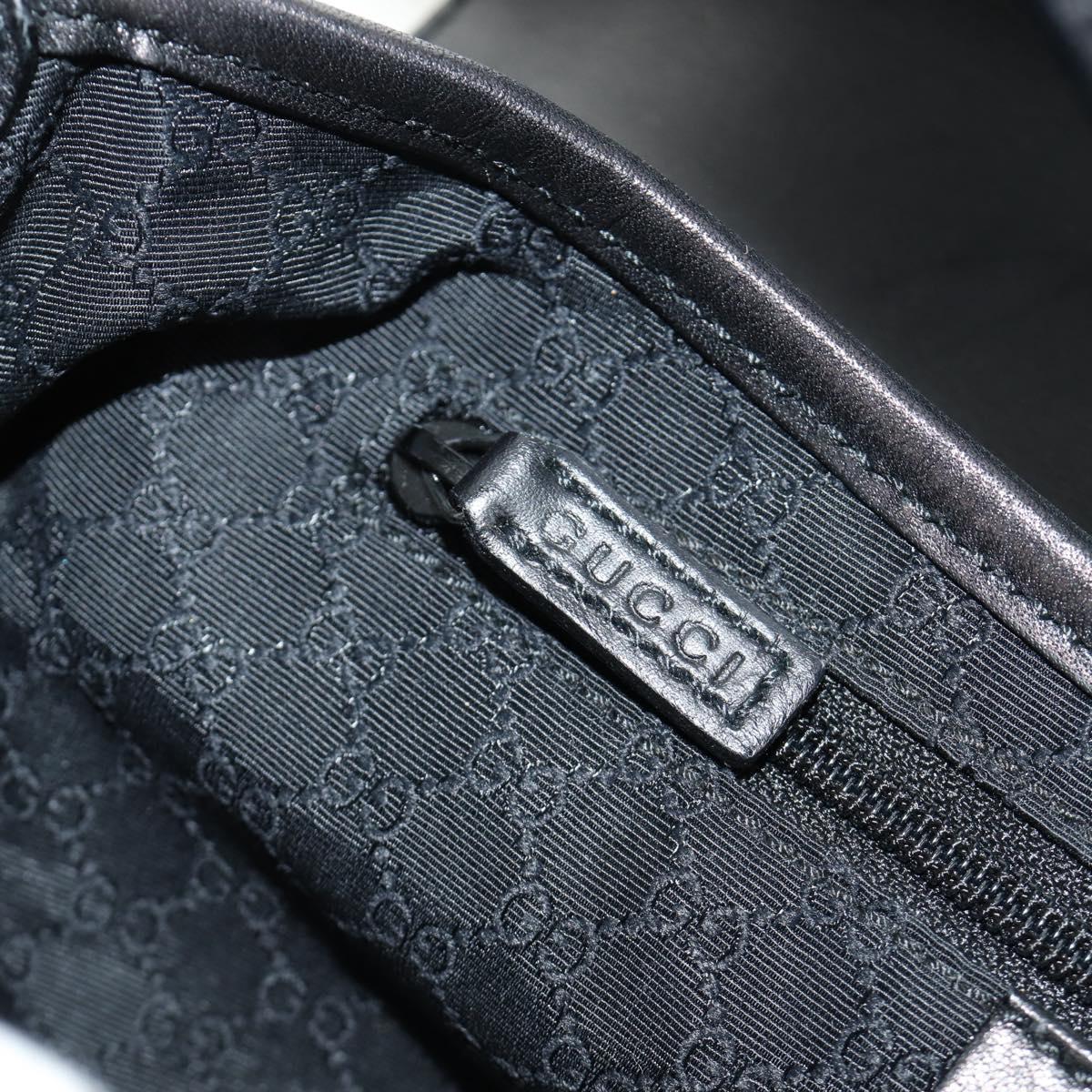 GUCCI Jackie Shoulder Bag Denim Black Silver 90667 Auth 184577SAM