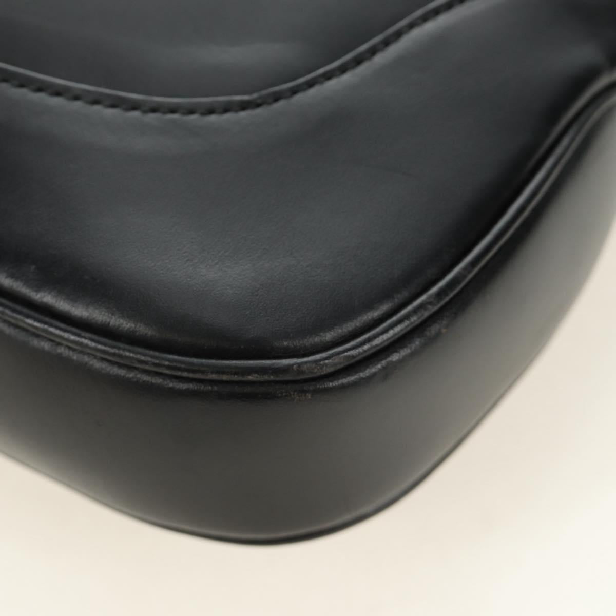 GUCCI Jackie Shoulder Bag Leather Black Silver 001 3306 2684 Auth 184583SAM