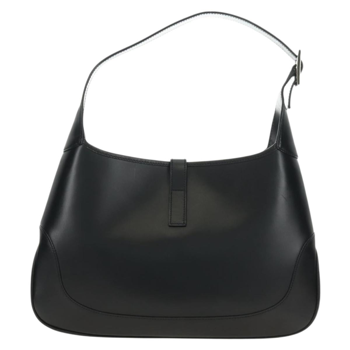 GUCCI Jackie Shoulder Bag Leather Black Silver 001 3306 2684 Auth 184583SAM