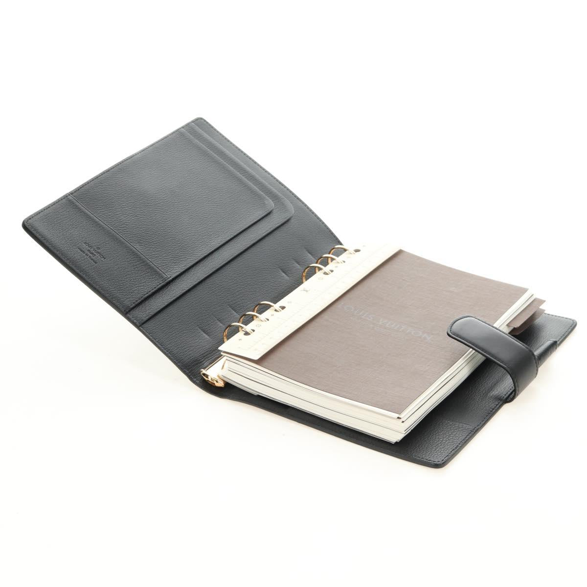 LOUIS VUITTON Nomad Agenda GM Day Planner Cover Black R20477 LV Auth 184586V