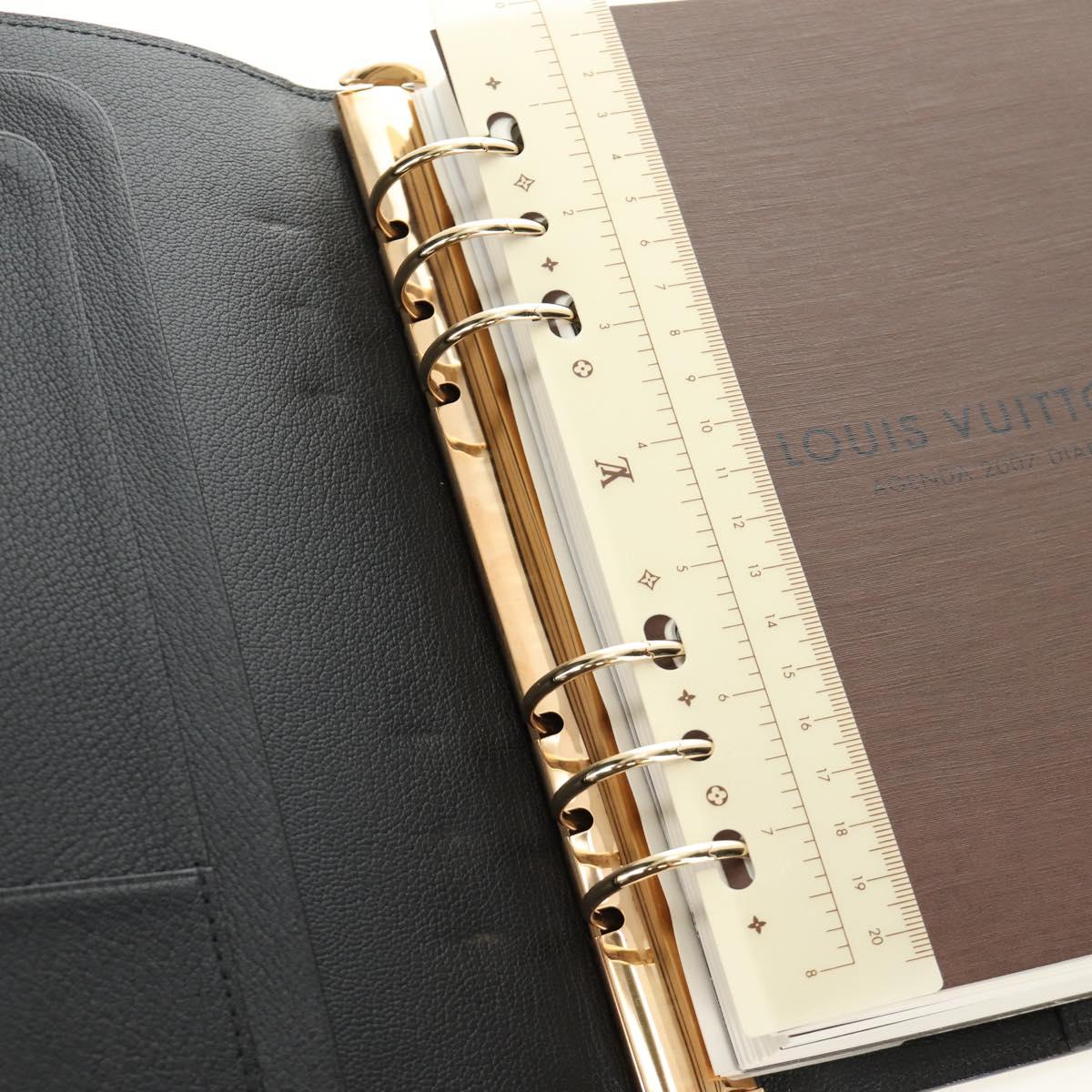 LOUIS VUITTON Nomad Agenda GM Day Planner Cover Black R20477 LV Auth 184586V