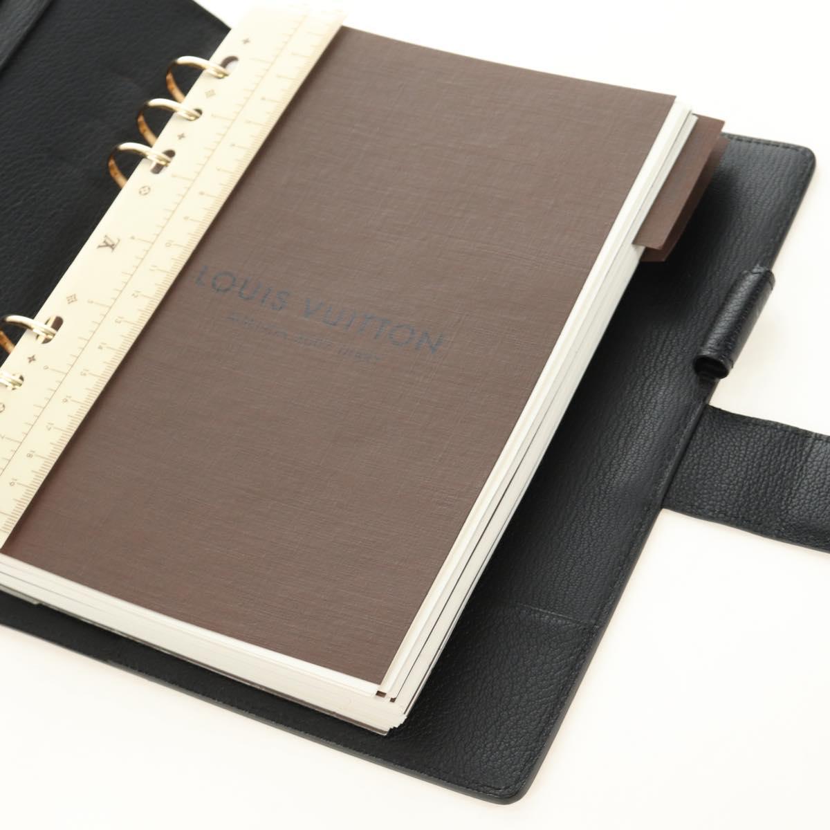 LOUIS VUITTON Nomad Agenda GM Day Planner Cover Black R20477 LV Auth 184586V
