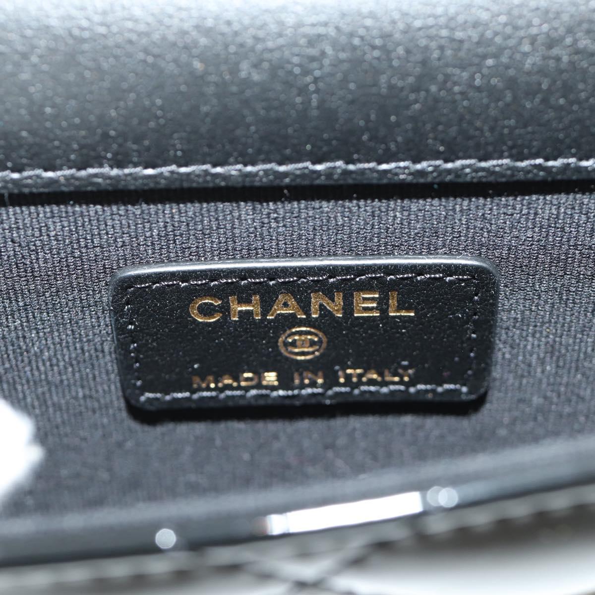 CHANEL Matelasse Chain Shoulder Bag Patent leather Black Gold CC Auth 184590SAM