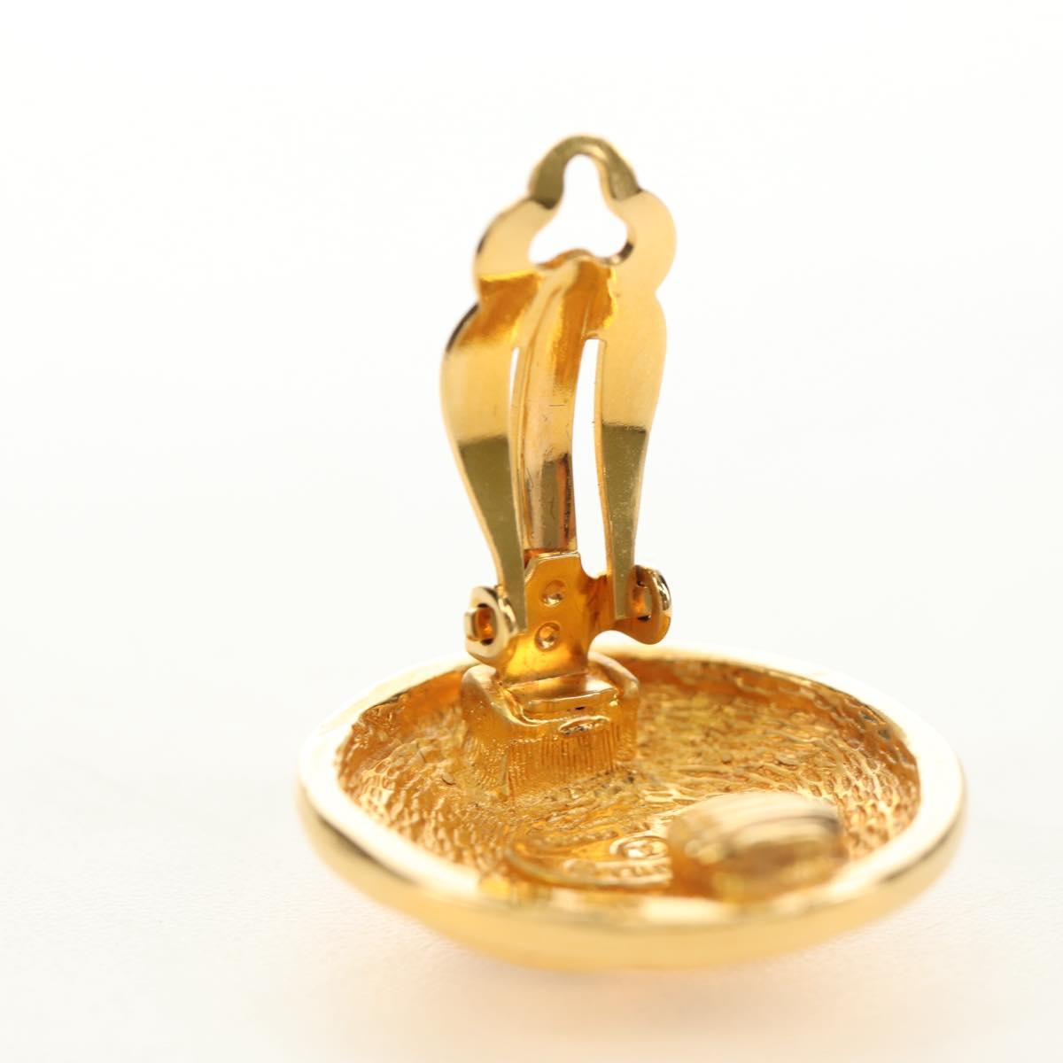 CHANEL Earring metal Gold Tone CC Auth 184597V