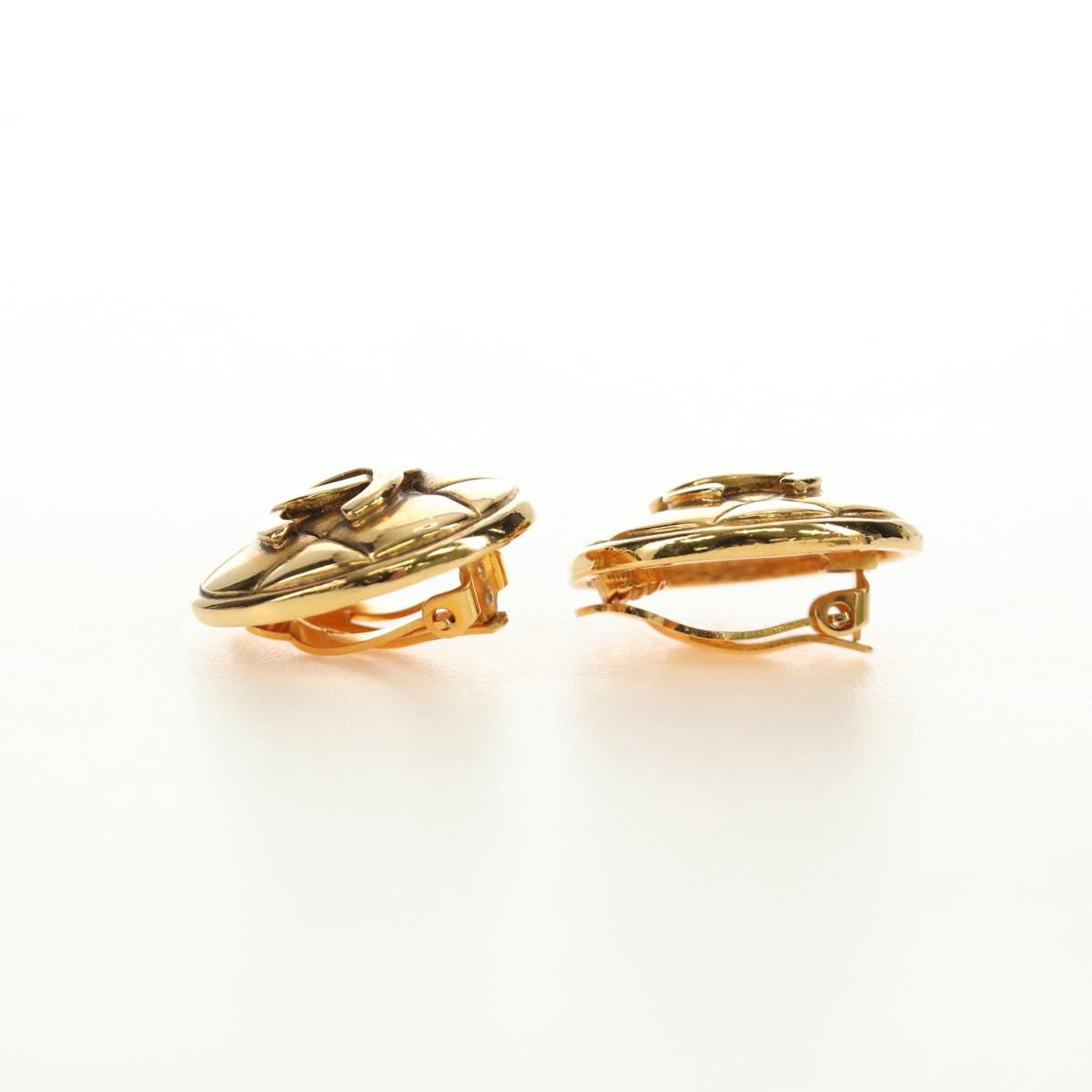 CHANEL Earring metal Gold Tone CC Auth 184597V
