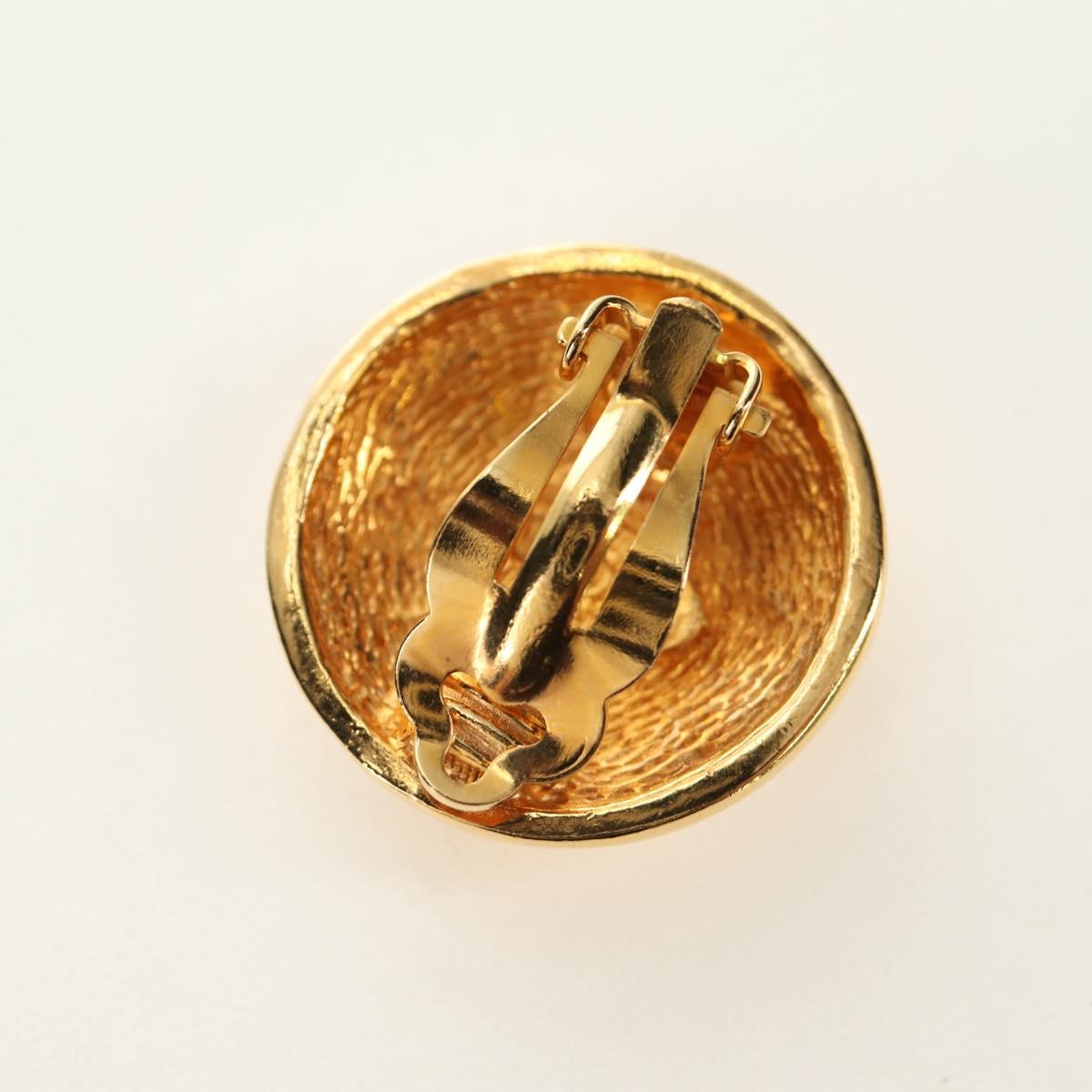 CHANEL Earring metal Gold Tone CC Auth 184597V