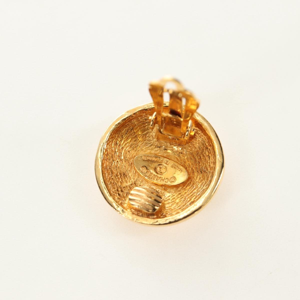 CHANEL Earring metal Gold Tone CC Auth 184597V