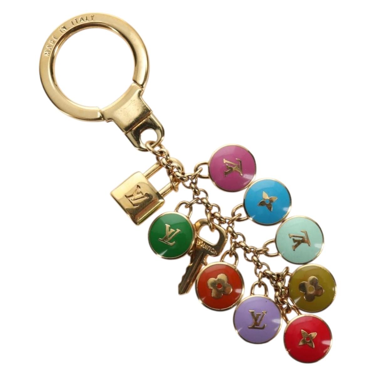 LOUIS VUITTON Porte Cles Pastille Key Holder metal Gold M65381 LV Auth 184598V