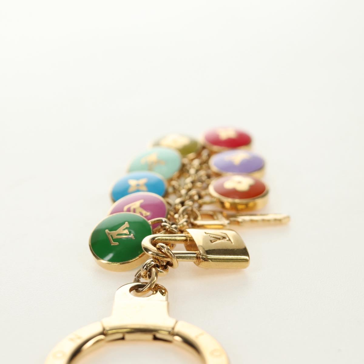 LOUIS VUITTON Porte Cles Pastille Key Holder metal Gold M65381 LV Auth 184598V