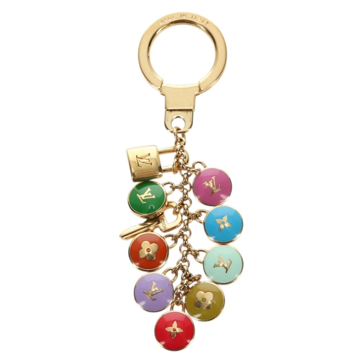 LOUIS VUITTON Porte Cles Pastille Key Holder metal Gold M65381 LV Auth 184598V