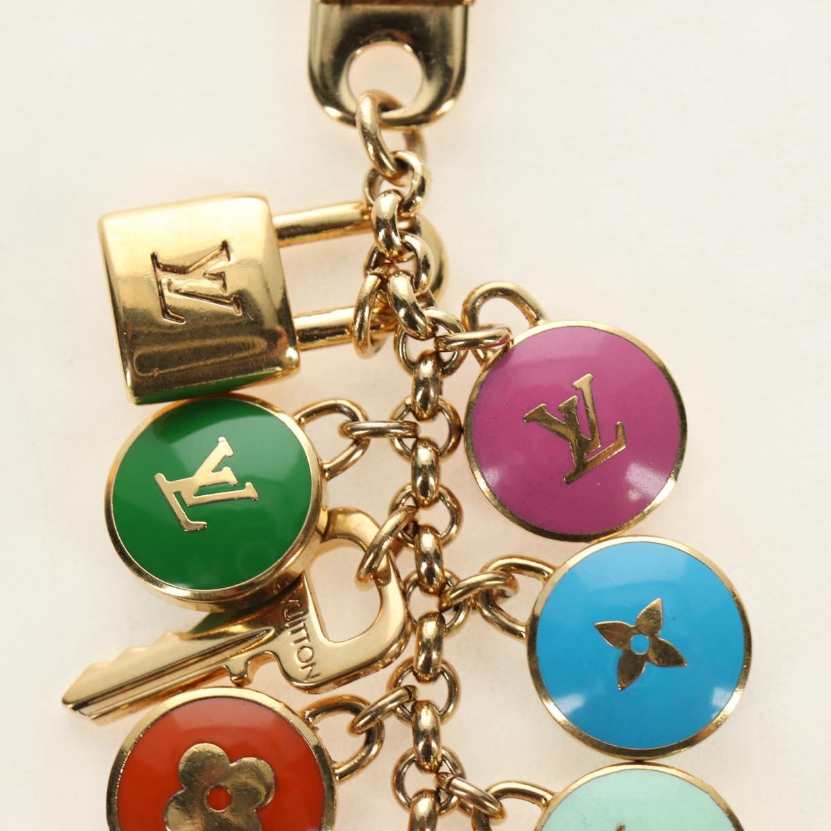 LOUIS VUITTON Porte Cles Pastille Key Holder metal Gold M65381 LV Auth 184598V