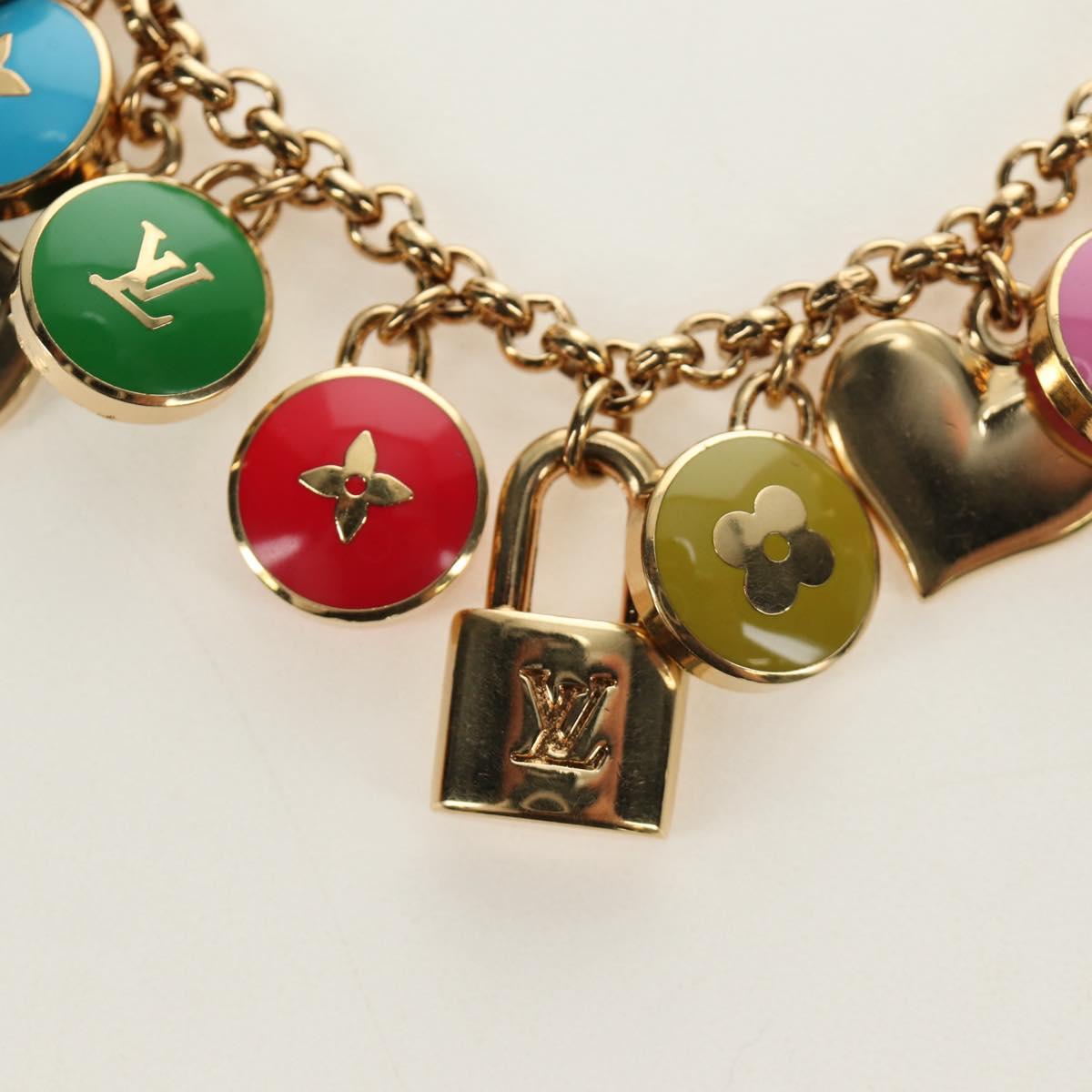 LOUIS VUITTON Porte Cles Pastille Key Holder metal Gold M65381 LV Auth 184599V