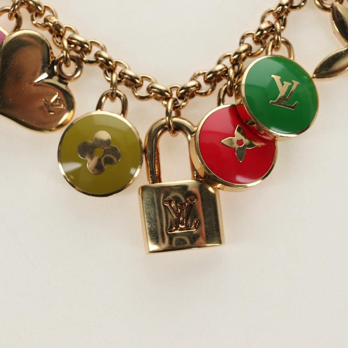 LOUIS VUITTON Porte Cles Pastille Key Holder metal Gold M65381 LV Auth 184599V