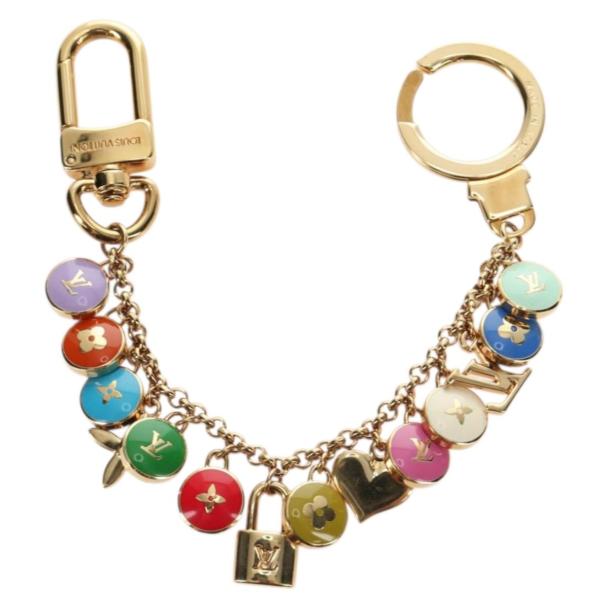 LOUIS VUITTON Porte Cles Pastille Key Holder metal Gold M65381 LV Auth 184599V