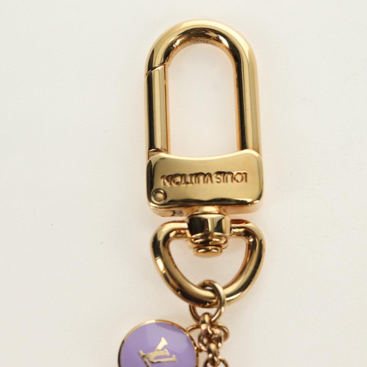 LOUIS VUITTON Porte Cles Pastille Key Holder metal Gold M65381 LV Auth 184599V