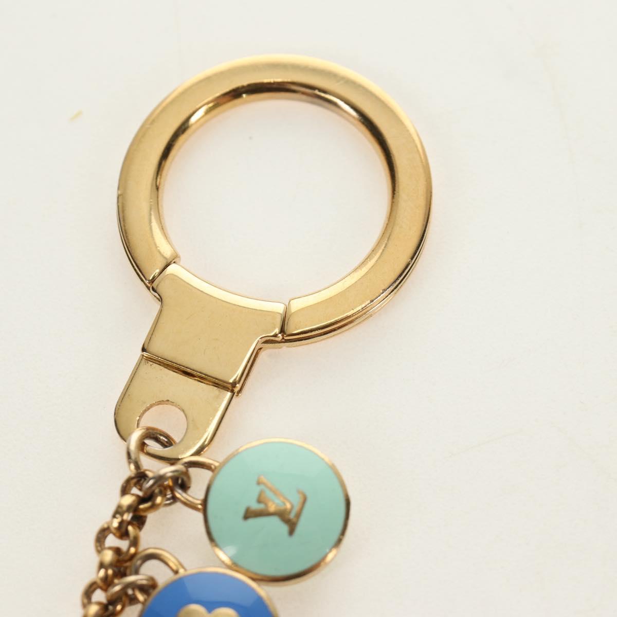 LOUIS VUITTON Porte Cles Pastille Key Holder metal Gold M65381 LV Auth 184600V