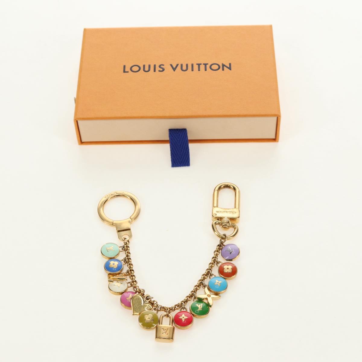 LOUIS VUITTON Porte Cles Pastille Key Holder metal Gold M65381 LV Auth 184600V