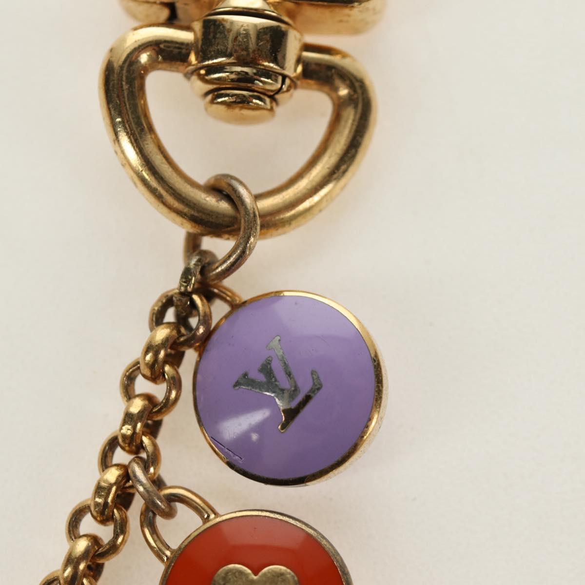 LOUIS VUITTON Porte Cles Pastille Key Holder metal Gold M65381 LV Auth 184600V