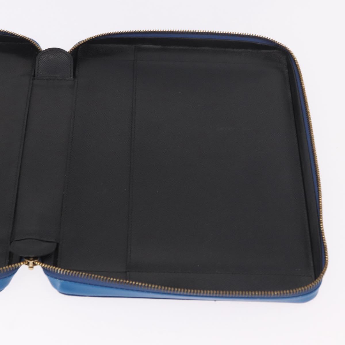 LOUIS VUITTON Epi Agenda Voyage Day Planner Cover Blue LV Auth 184610