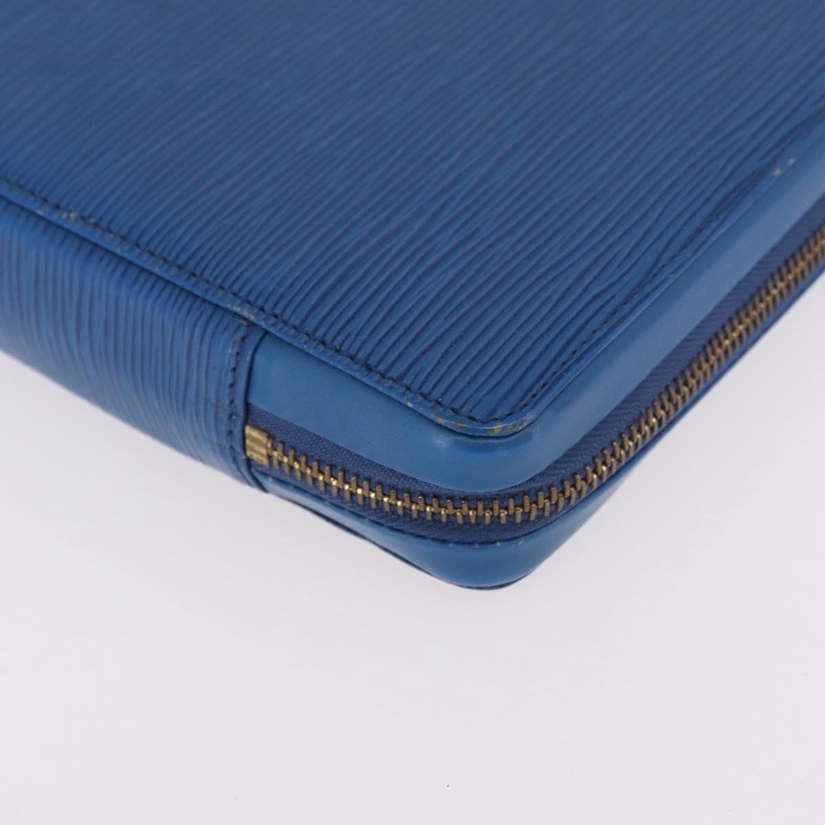 LOUIS VUITTON Epi Agenda Voyage Day Planner Cover Blue LV Auth 184610