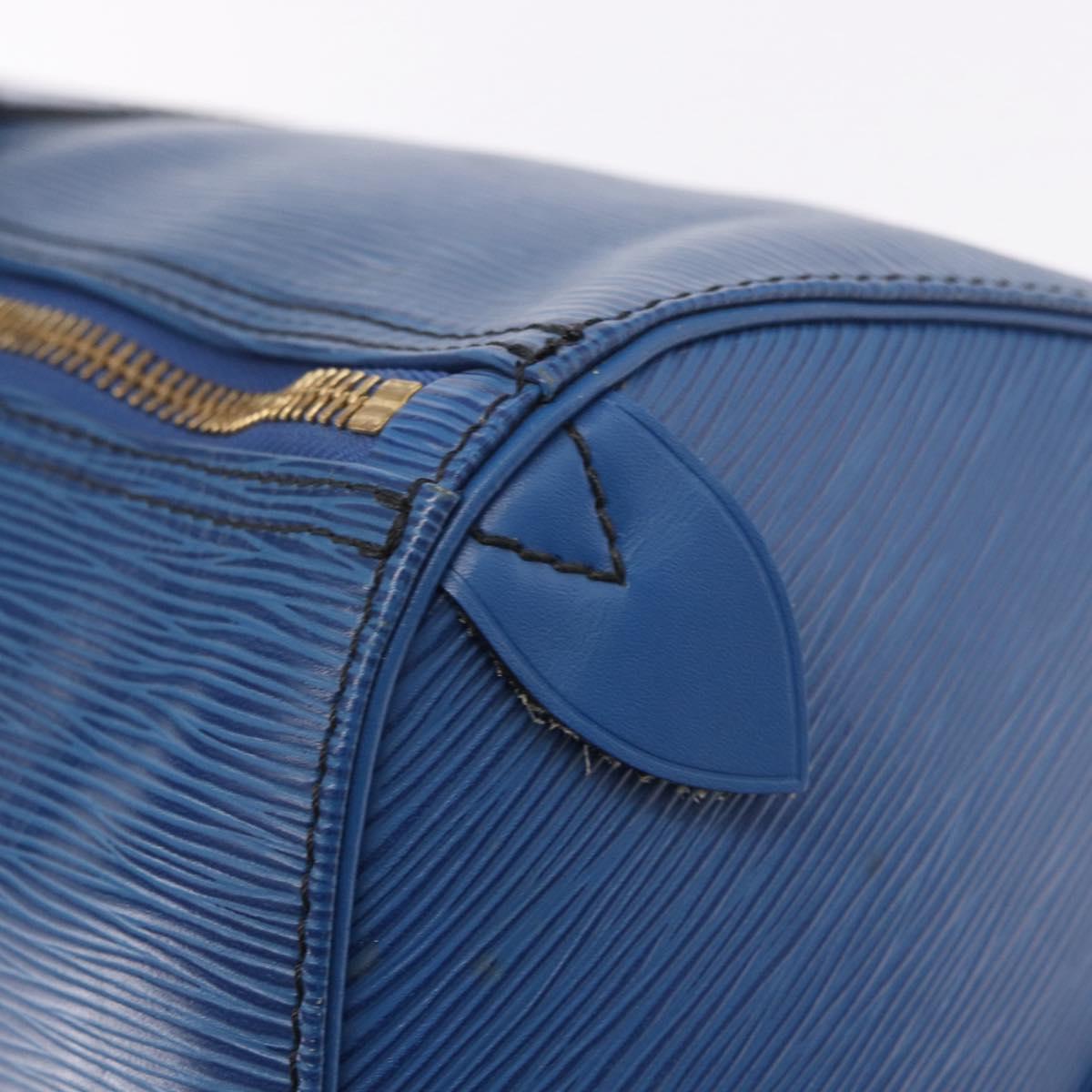 LOUIS VUITTON Epi Keepall 45 Boston Bag Blue M42975 LV Auth 184611