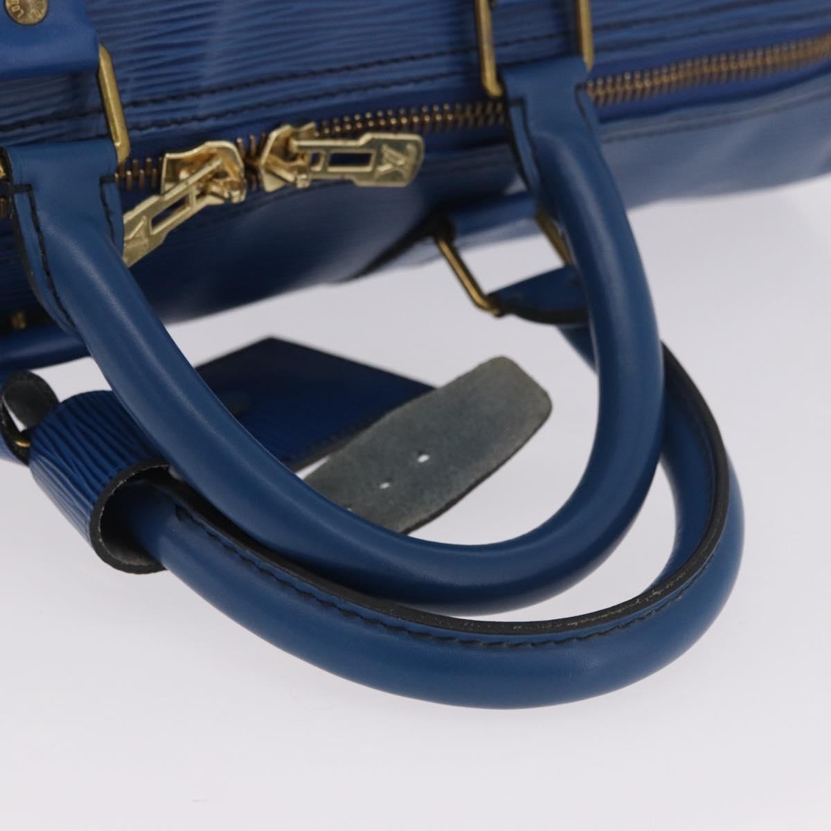 LOUIS VUITTON Epi Keepall 45 Boston Bag Blue M42975 LV Auth 184611