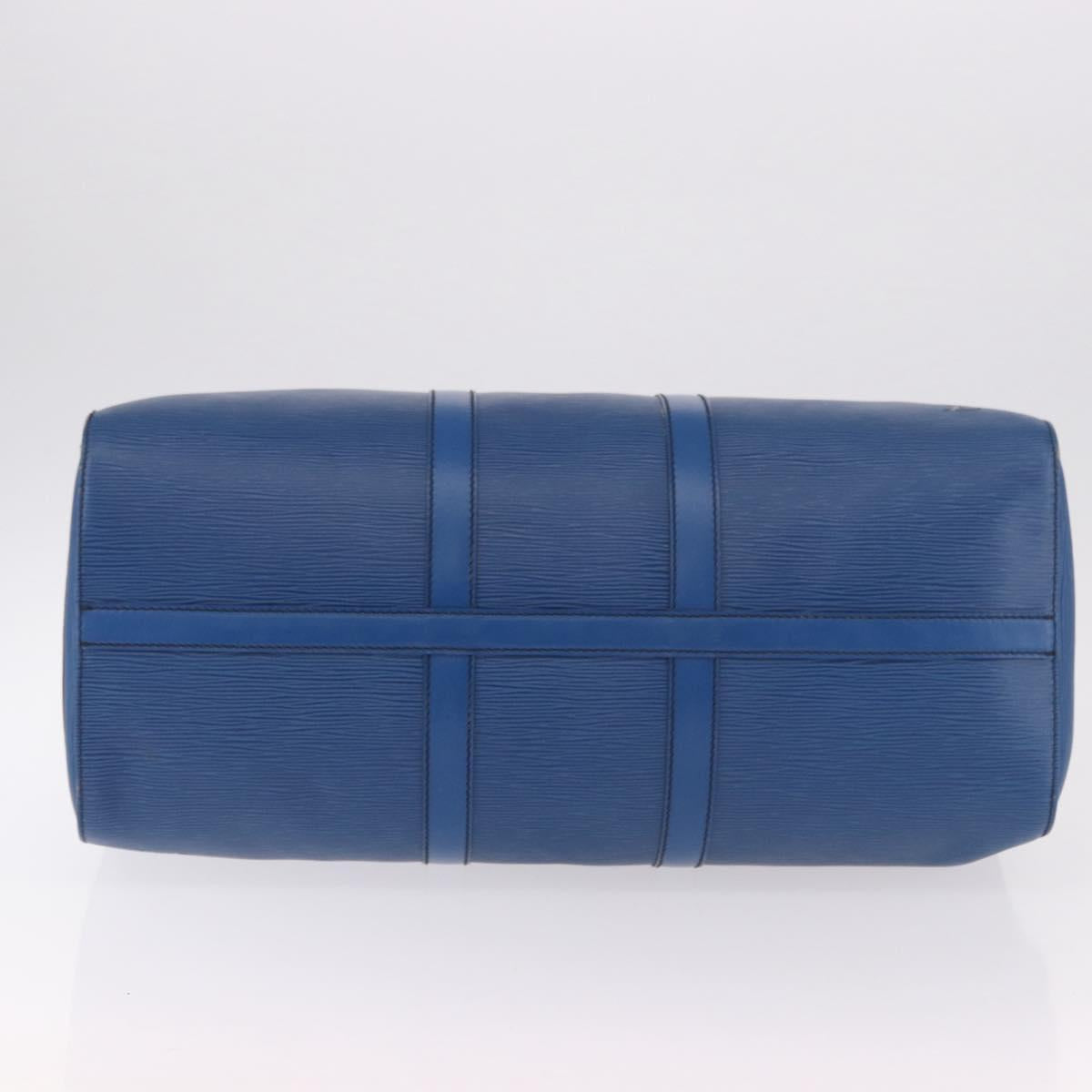 LOUIS VUITTON Epi Keepall 45 Boston Bag Blue M42975 LV Auth 184611
