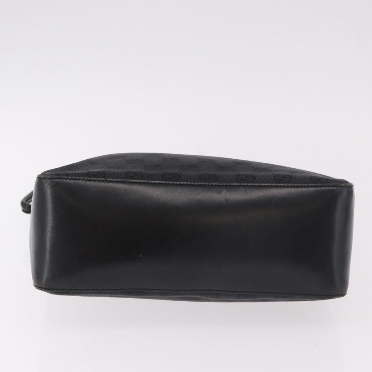 GUCCI GG Canvas Shoulder Bag Black Silver 001 3766 2123 Auth 184615
