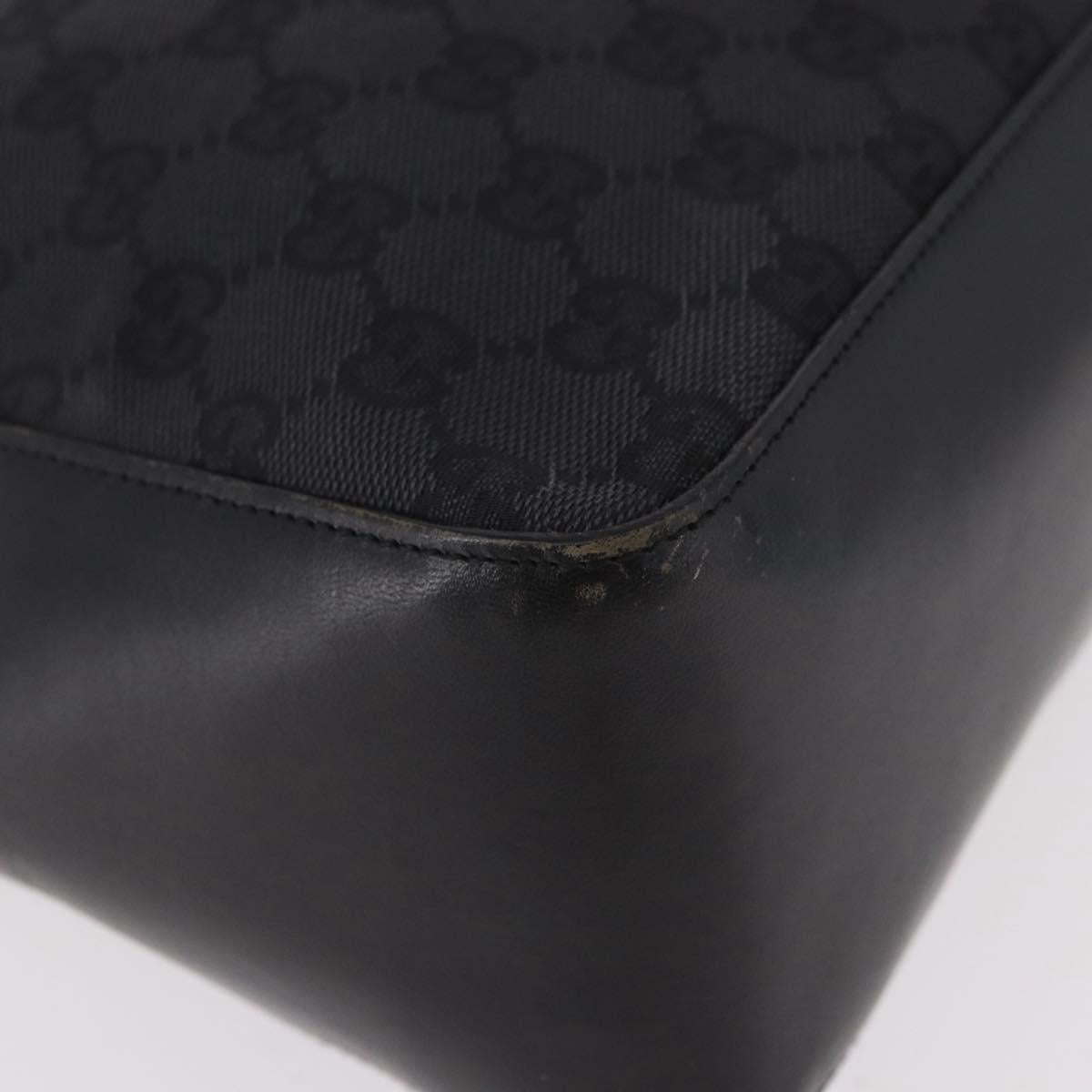 GUCCI GG Canvas Shoulder Bag Black Silver 001 3766 2123 Auth 184615