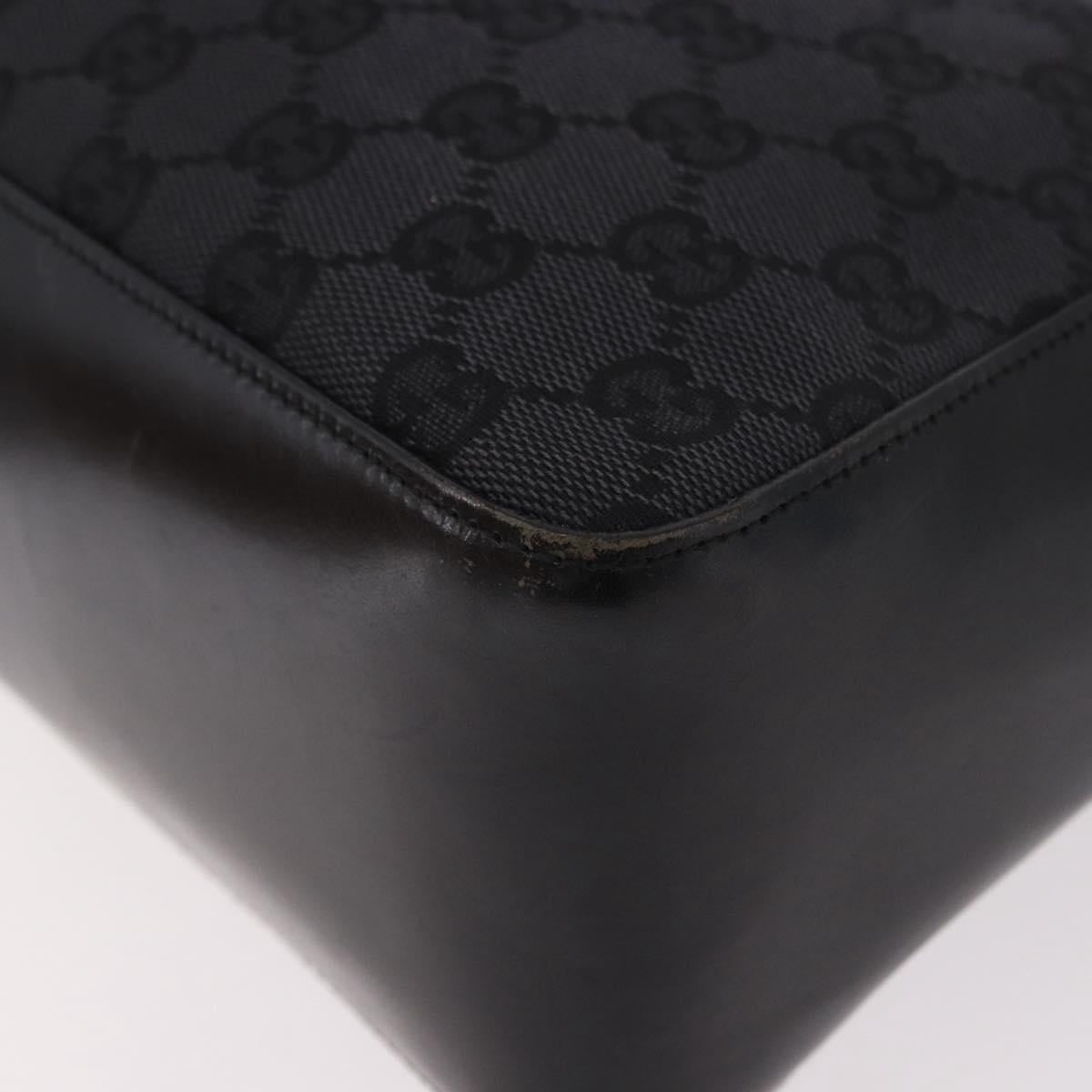 GUCCI GG Canvas Shoulder Bag Black Silver 001 3766 2123 Auth 184615