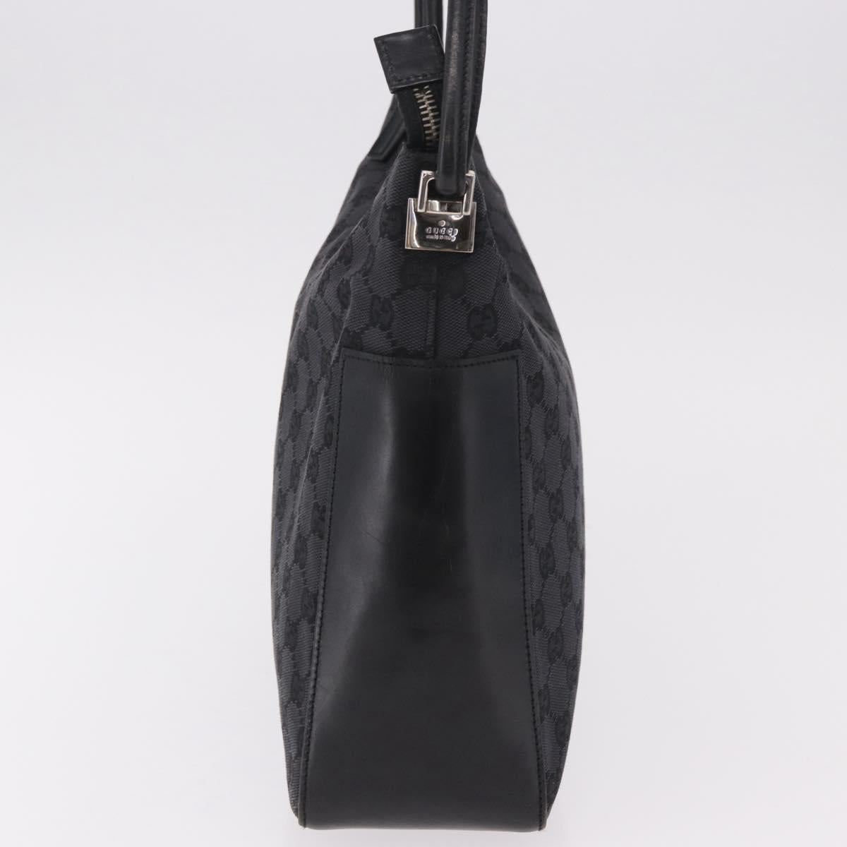 GUCCI GG Canvas Shoulder Bag Black Silver 001 3766 2123 Auth 184615