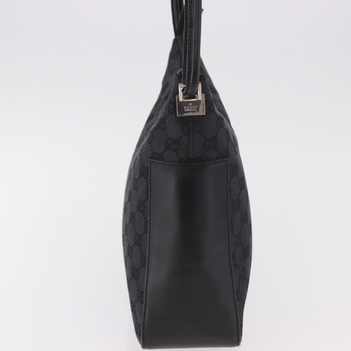GUCCI GG Canvas Shoulder Bag Black Silver 001 3766 2123 Auth 184615