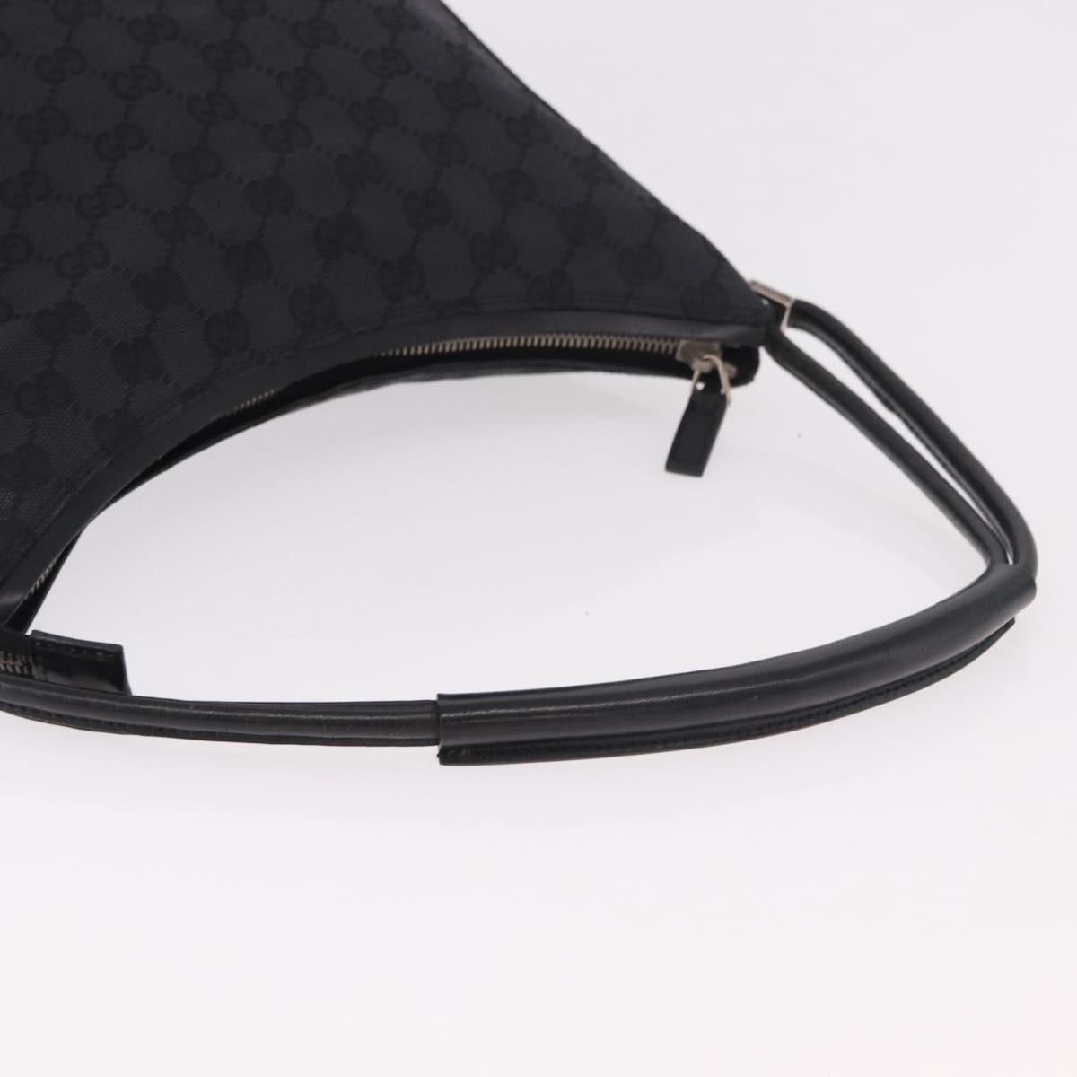 GUCCI GG Canvas Shoulder Bag Black Silver 001 3766 2123 Auth 184615