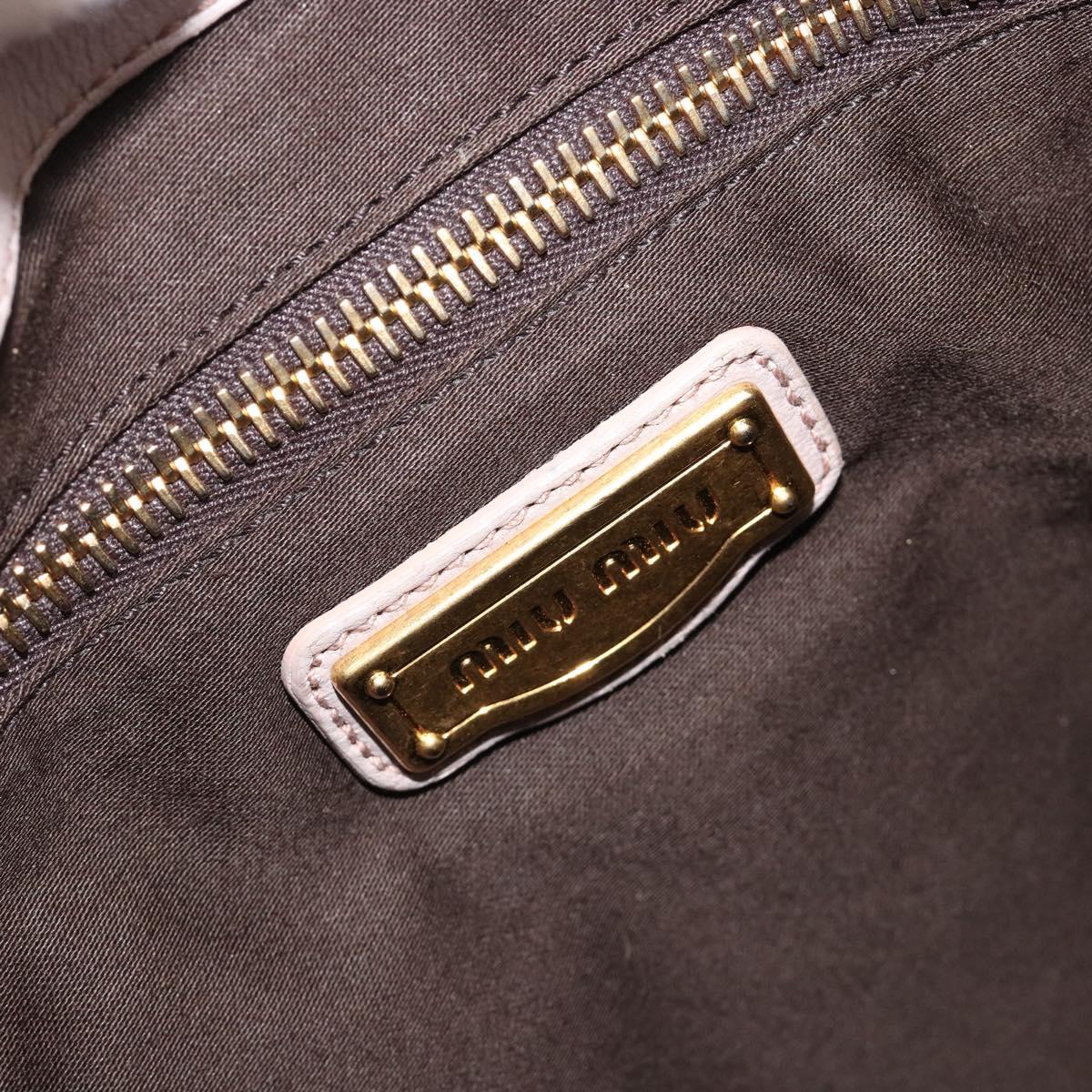 Miu Miu Matelasse Shoulder Bag Leather 2way Gold Purple gray Auth 184618A
