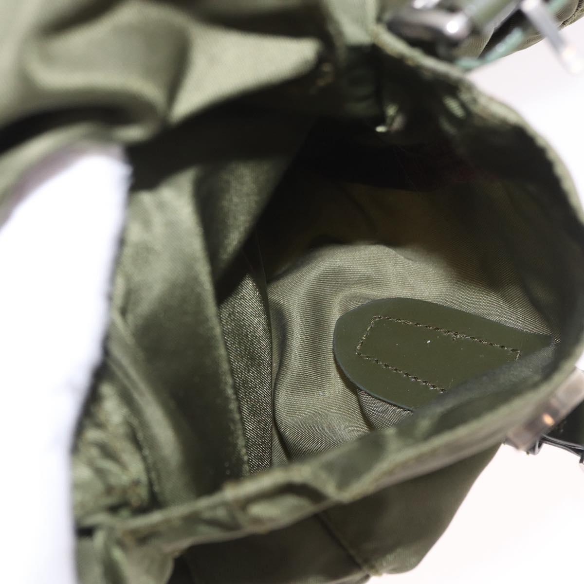 PRADA Backpack Nylon Khaki Silver Auth 184622A