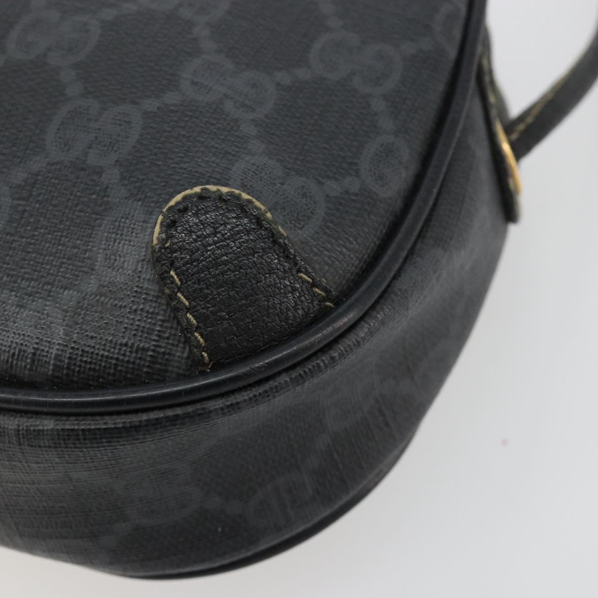 GUCCI GG Supreme Web Sherry Line Bag PVC Black Red 156 02 066 Auth 184624