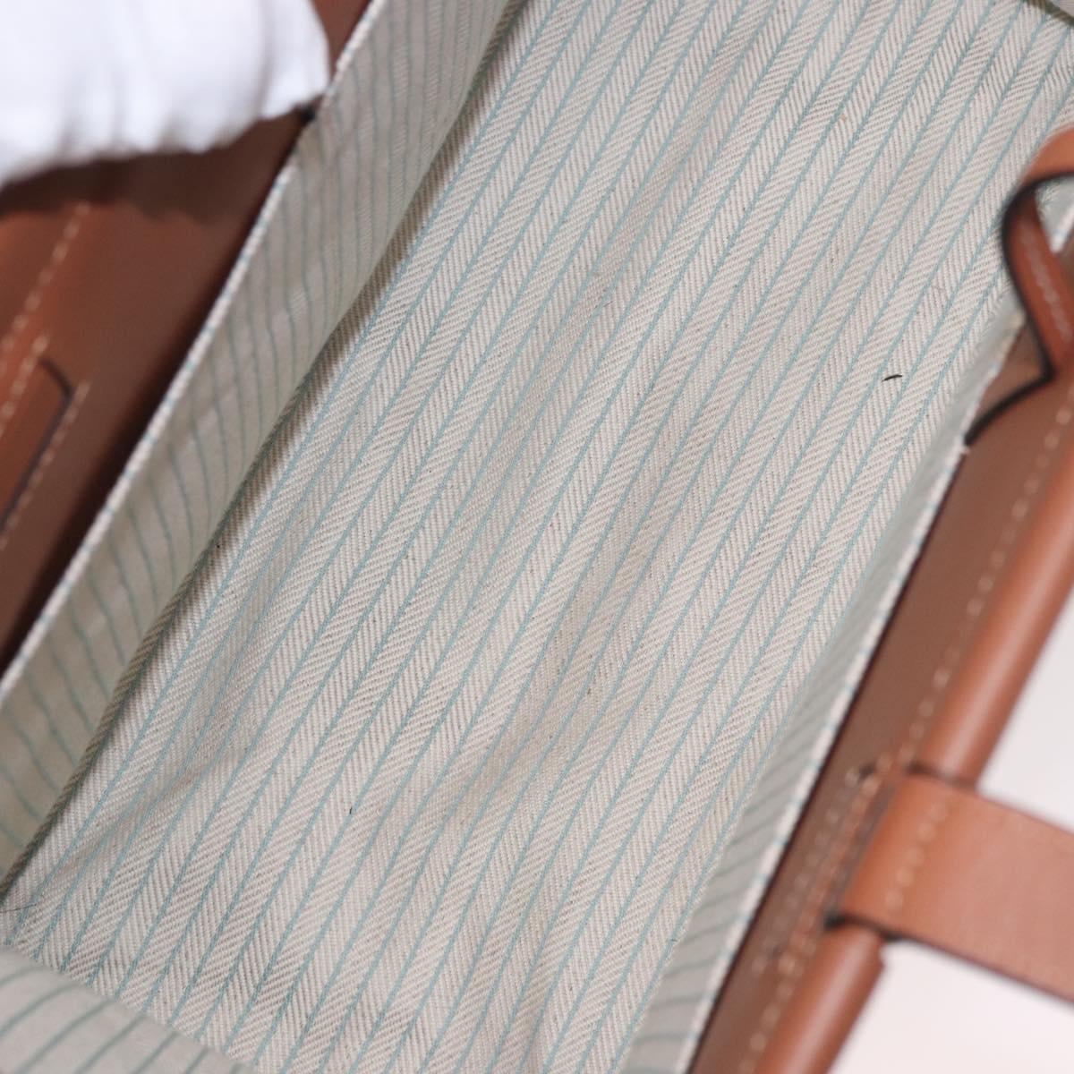 LOEWE Anagram Cushion Tote Bag Canvas Leather Mint Green Auth 184625M