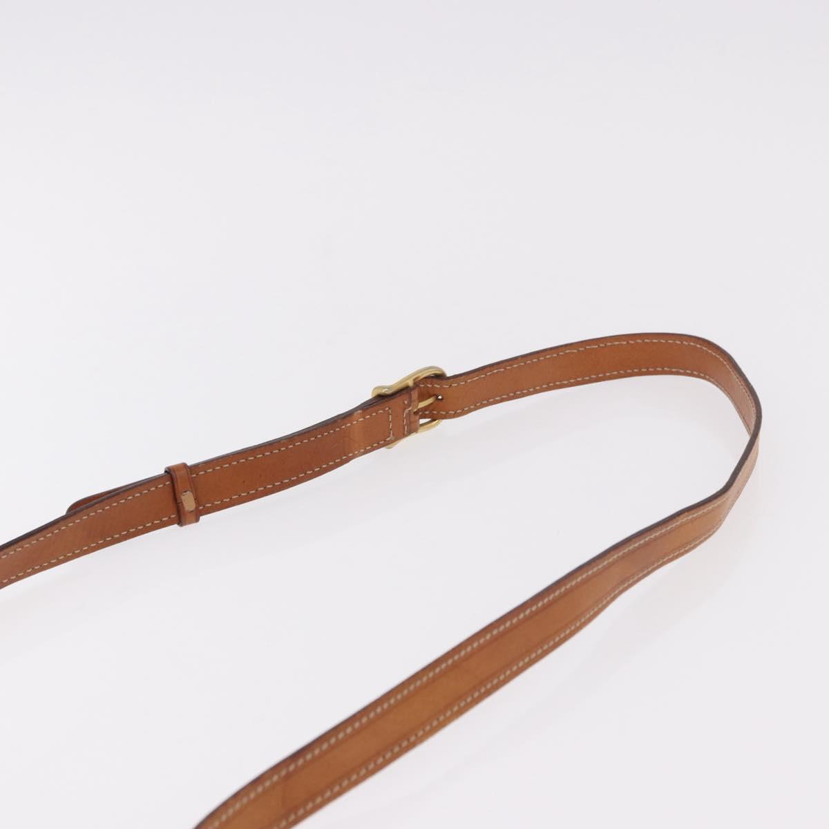 CELINE Macadam Canvas Circle Shoulder Bag PVC Leather Brown Gold Auth 184626
