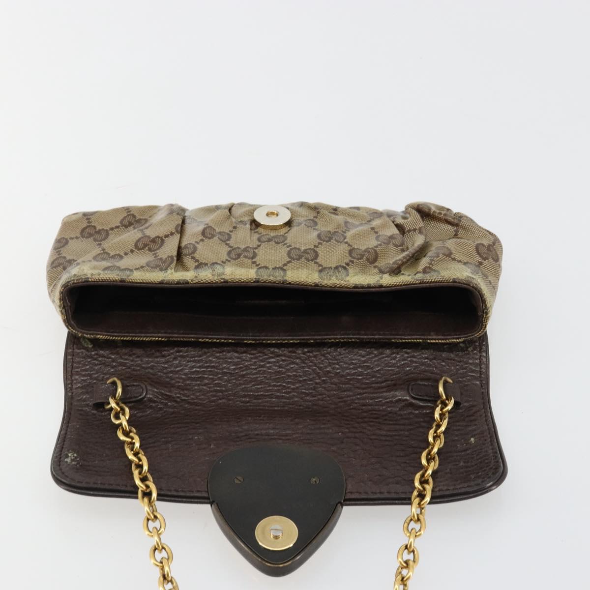 GUCCI GG Crystal Histeria Bag Coated Canvas Beige Gold 208710 Auth 184629