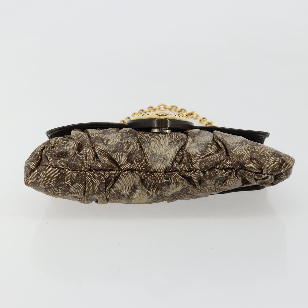 GUCCI GG Crystal Histeria Bag Coated Canvas Beige Gold 208710 Auth 184629