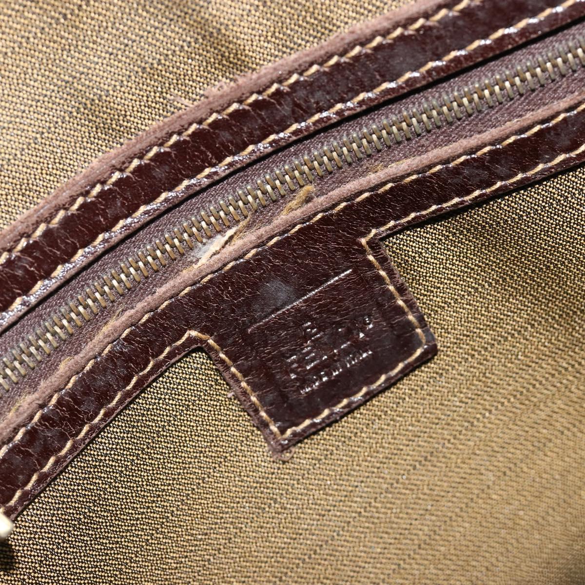 FENDI Zucca Canvas Hand Bag 2way Black Brown gold Auth 184637