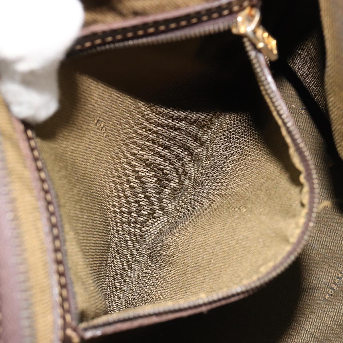 FENDI Zucca Canvas Hand Bag 2way Black Brown gold Auth 184637