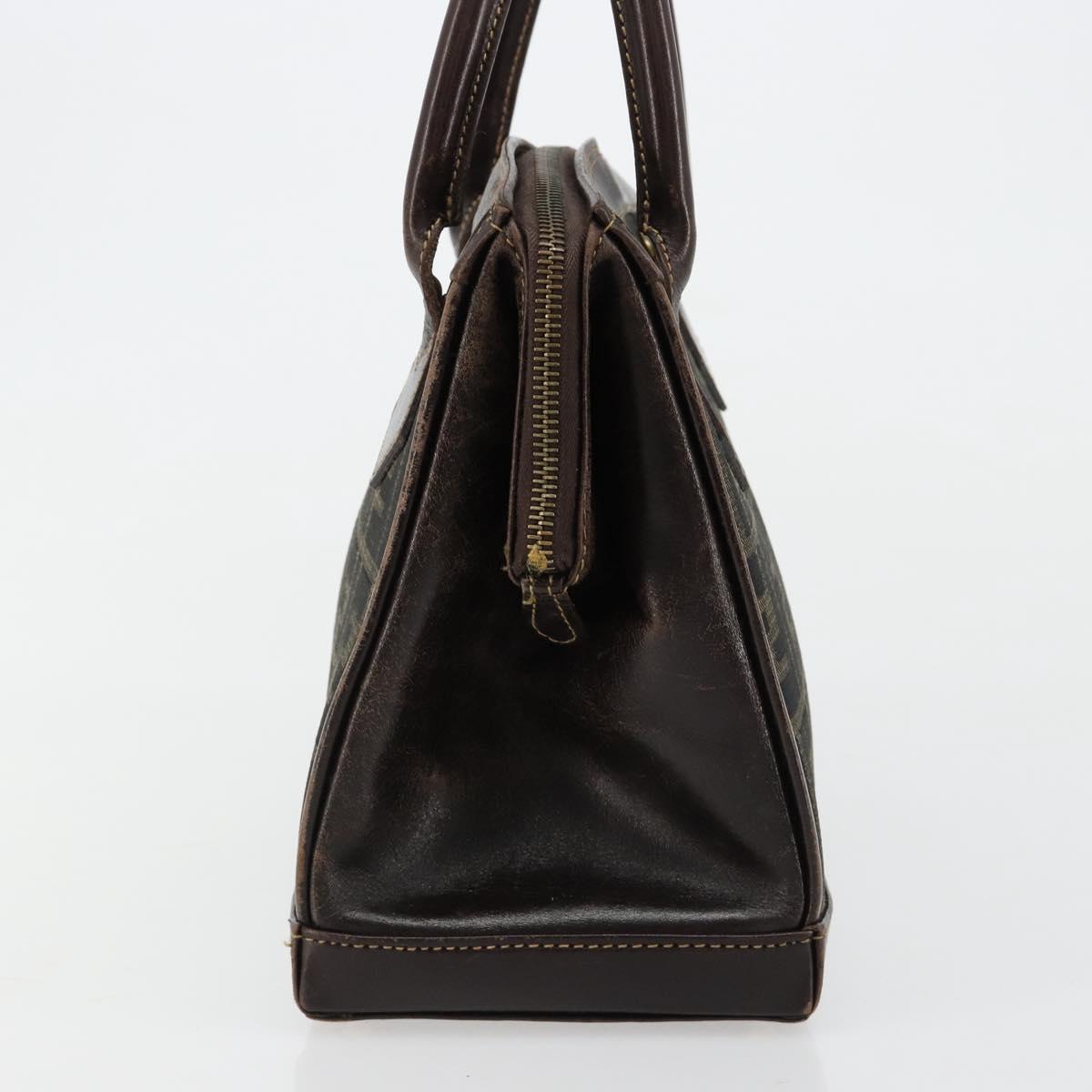 FENDI Zucca Canvas Hand Bag 2way Black Brown gold Auth 184637